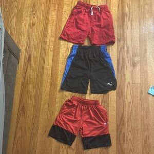 Puma Red and Black Athletic Shorts Moisture-Wicking Comfort